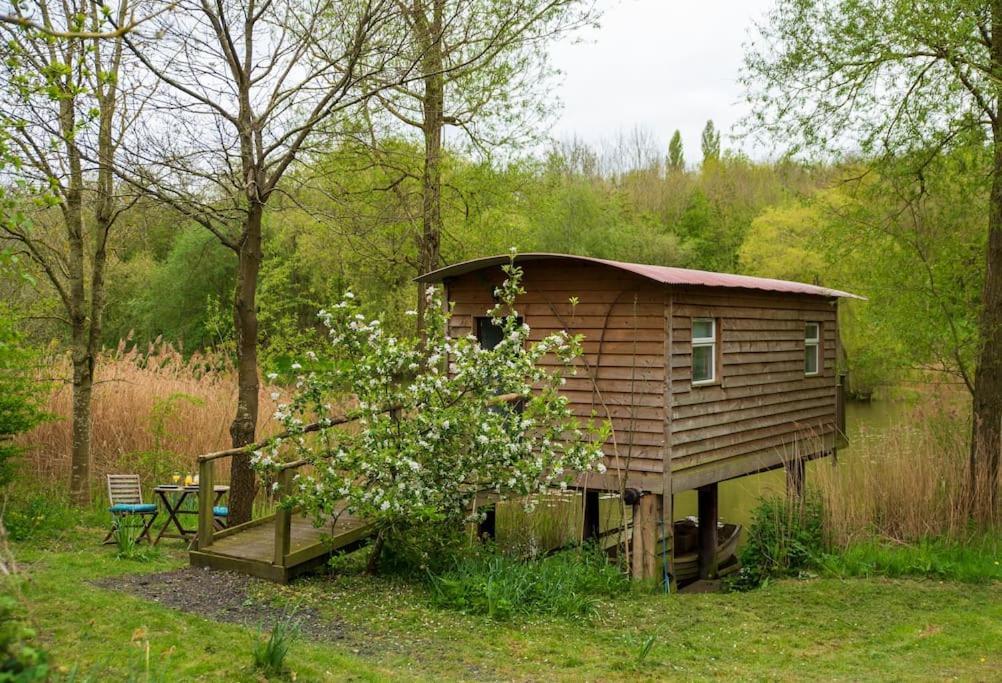 Lakeside Cabin On Stilts- 'Kingfisher' Rous Lench Extérieur photo